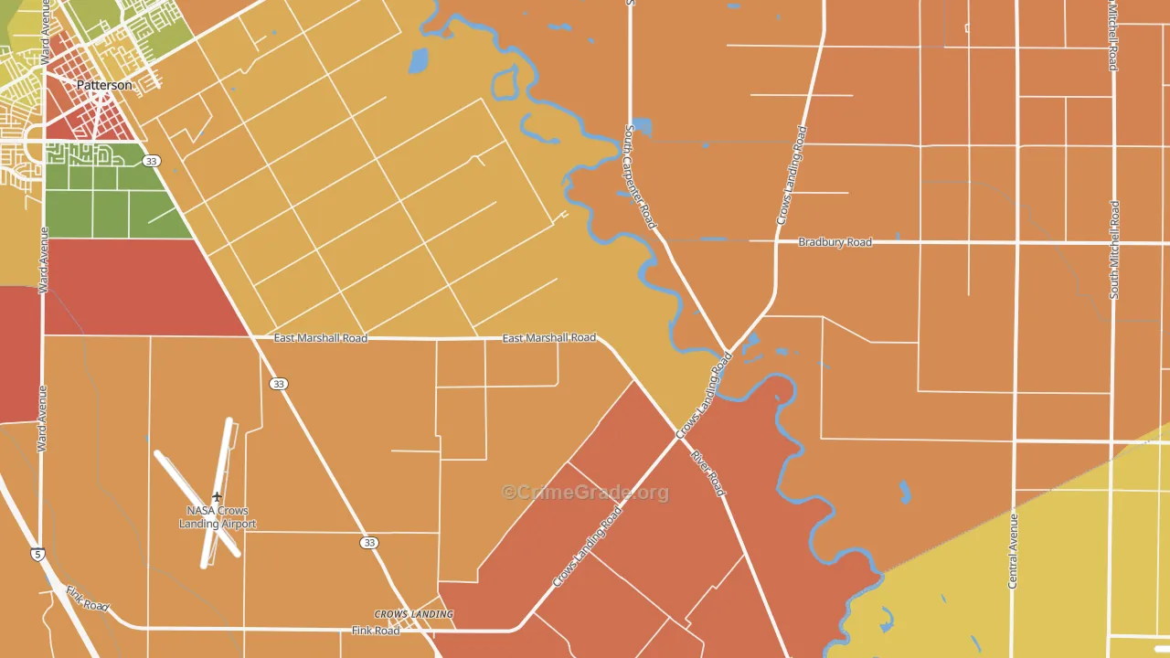 95313, CA Map of Theft Rates