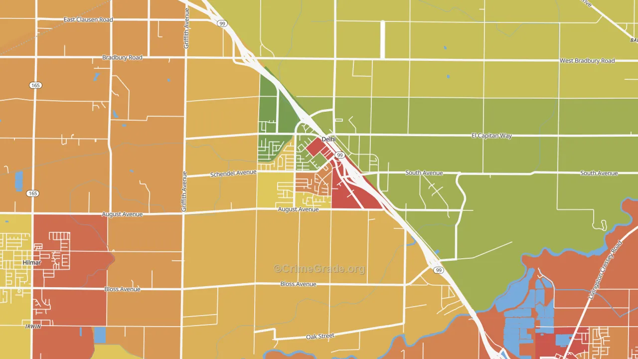 95315, CA Map of Theft Rates