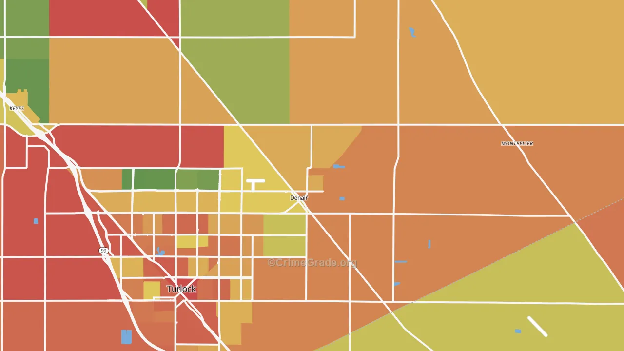 95316, CA Map of Theft Rates