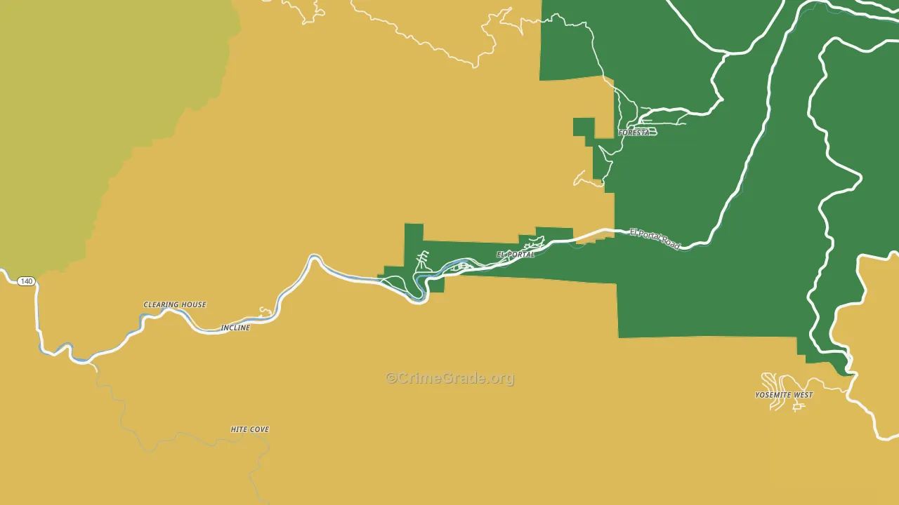 95318, CA Map of Theft Rates
