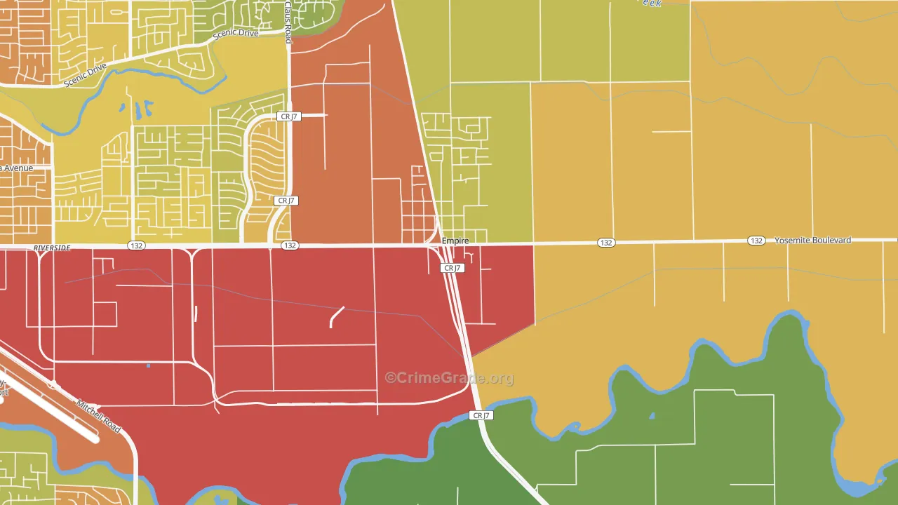 95319, CA Map of Theft Rates