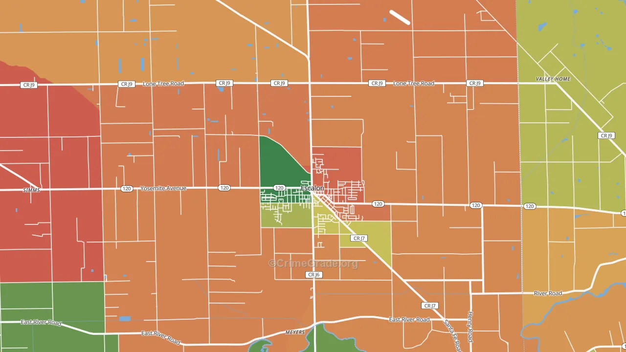 95320, CA Map of Theft Rates