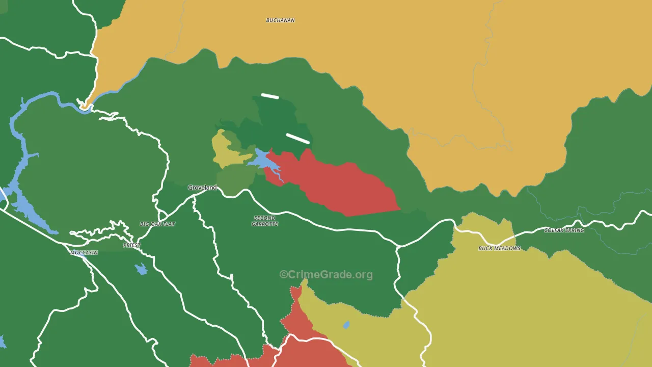 95321, CA Map of Theft Rates