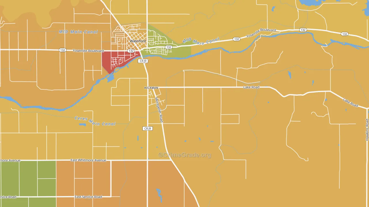 95323, CA Map of Theft Rates