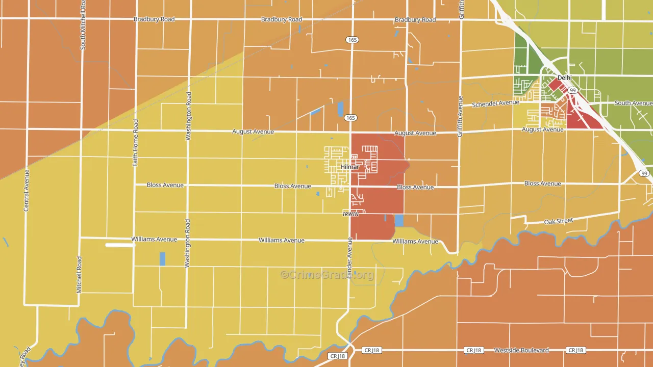 95324, CA Map of Theft Rates