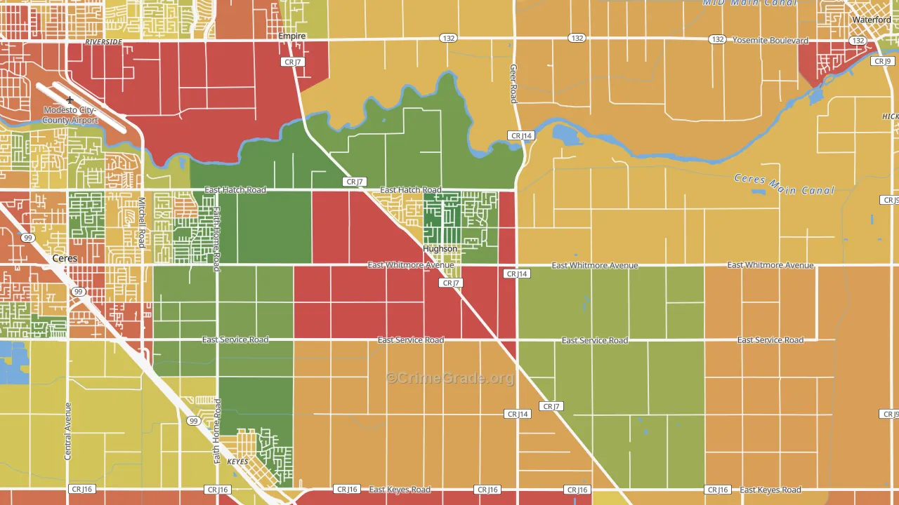 95326, CA Map of Theft Rates