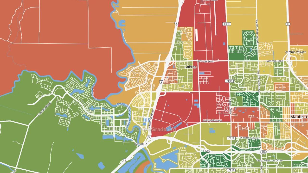 95330, CA Map of Theft Rates