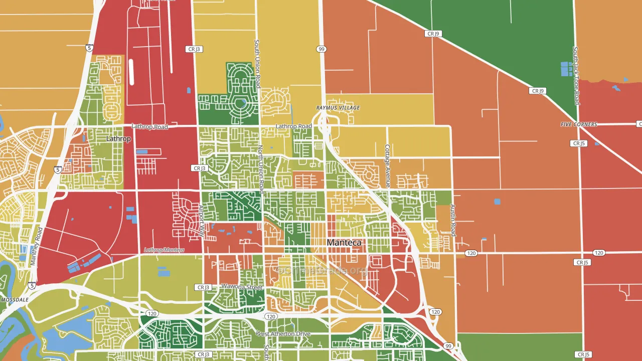 95336, CA Map of Theft Rates