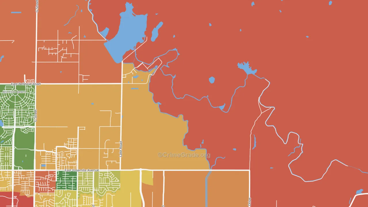 95343, CA Map of Theft Rates