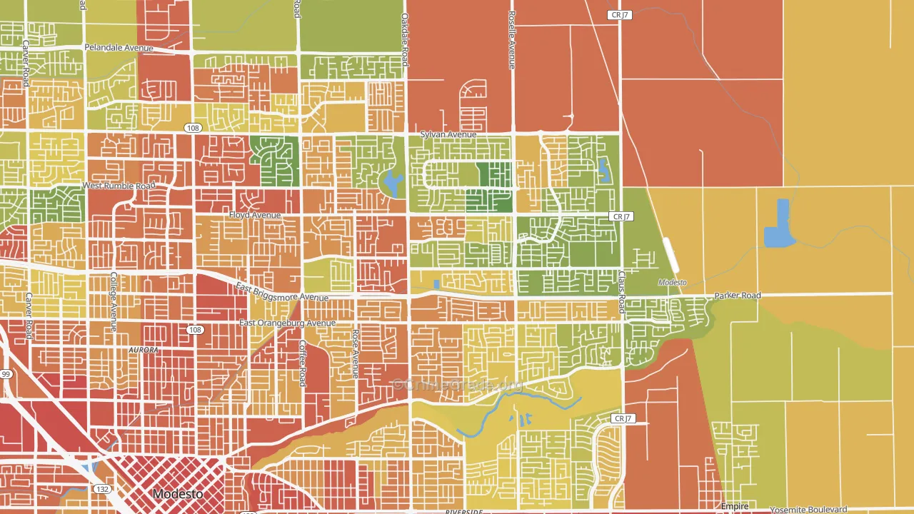 95355, CA Map of Theft Rates