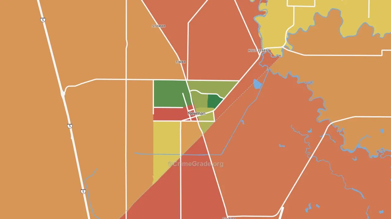 95360, CA Map of Theft Rates