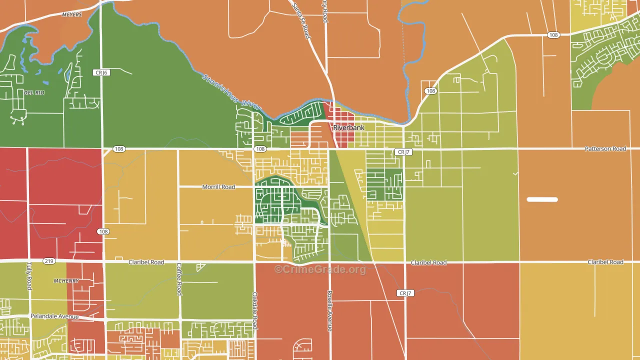 95367, CA Map of Theft Rates