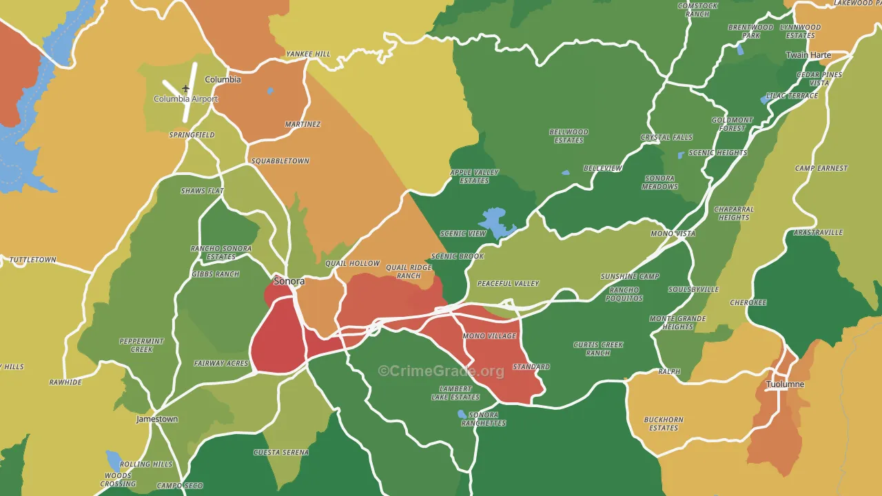 95370, CA Map of Theft Rates