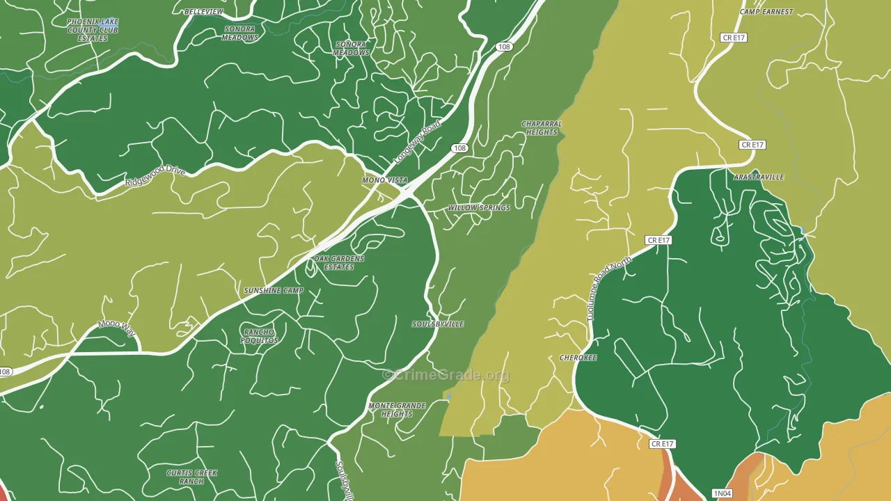95372, CA Map of Theft Rates