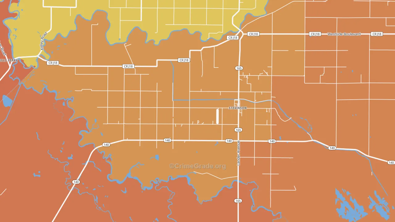 95374, CA Map of Theft Rates