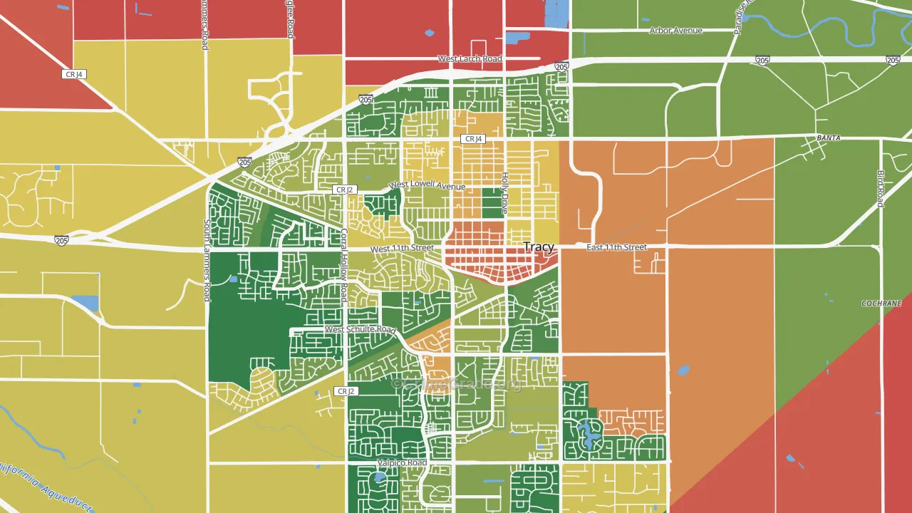 95376, CA Map of Theft Rates