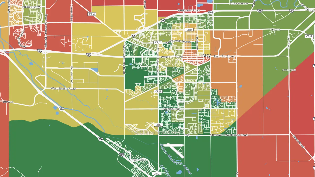 95377, CA Map of Theft Rates