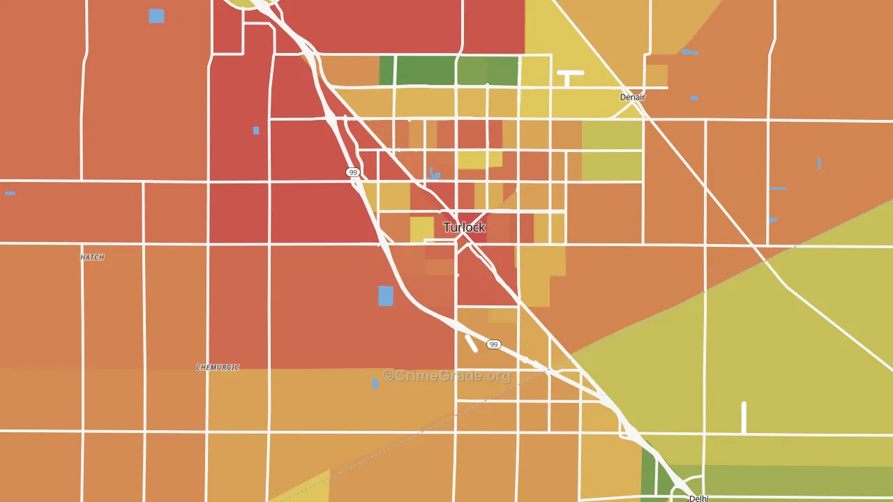 95380, CA Map of Theft Rates