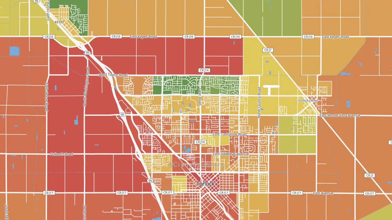 95382, CA Map of Theft Rates