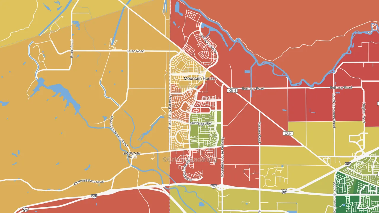 95391, CA Map of Theft Rates