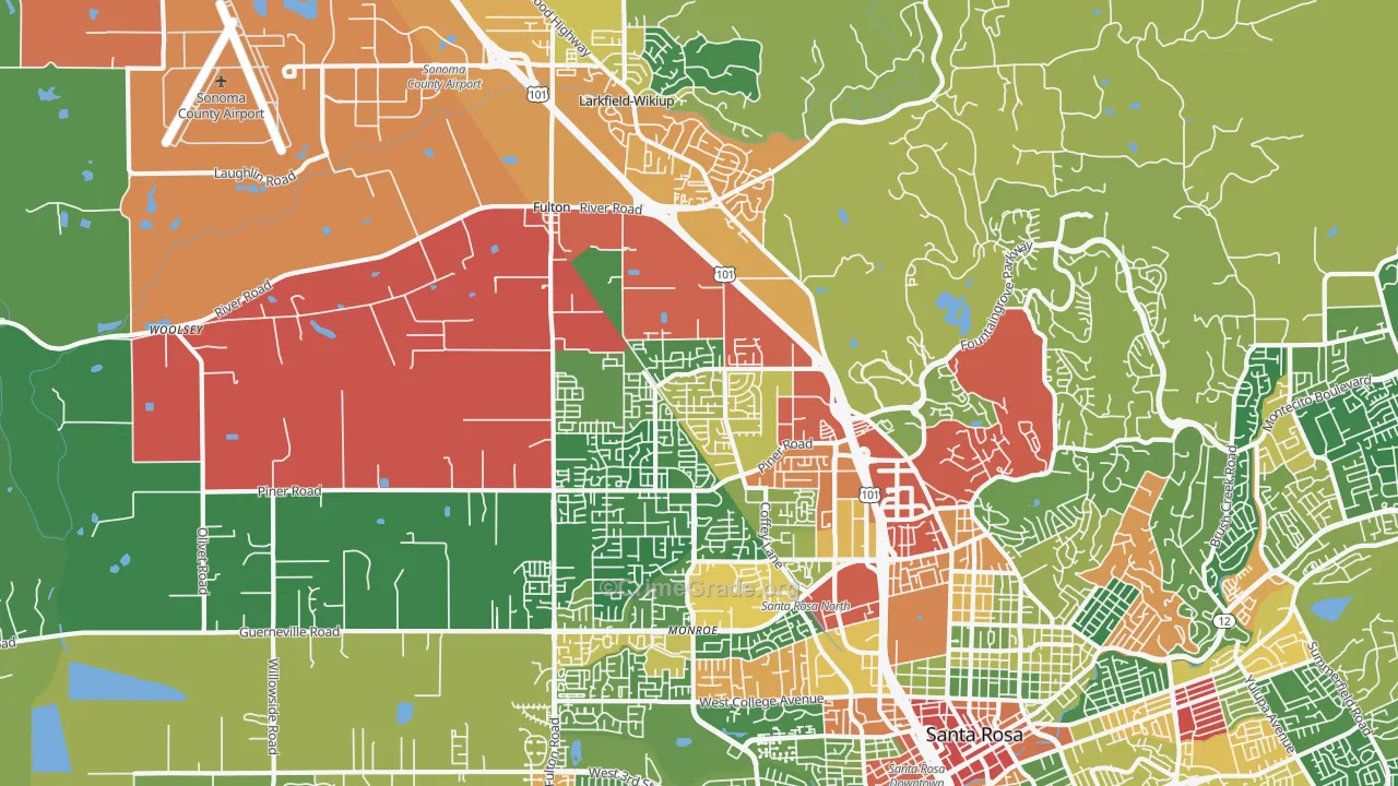 95403, CA Map of Theft Rates