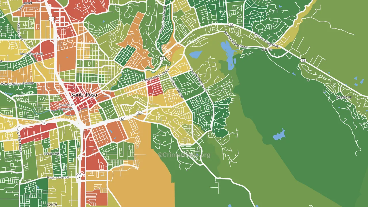 95405, CA Map of Theft Rates