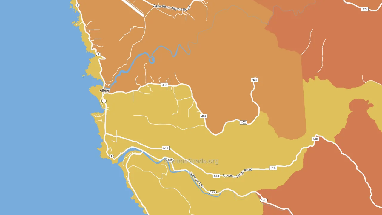 95410, CA Map of Theft Rates