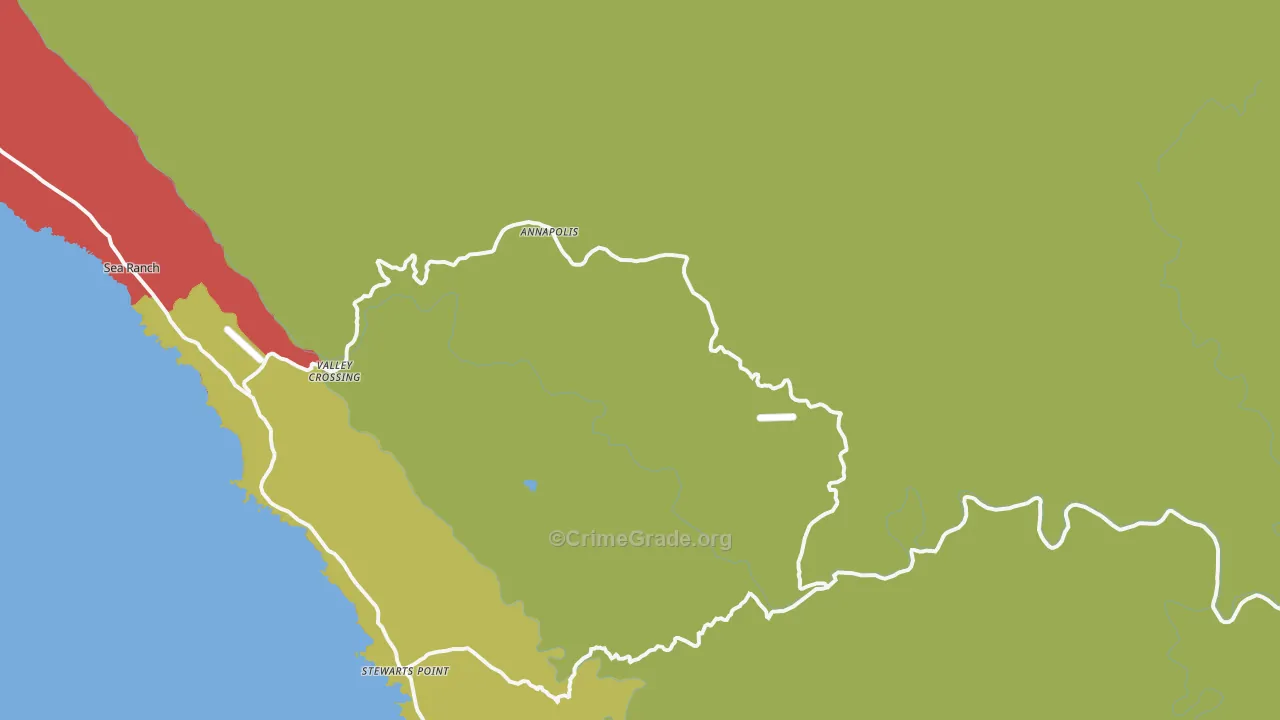 95412, CA Map of Theft Rates