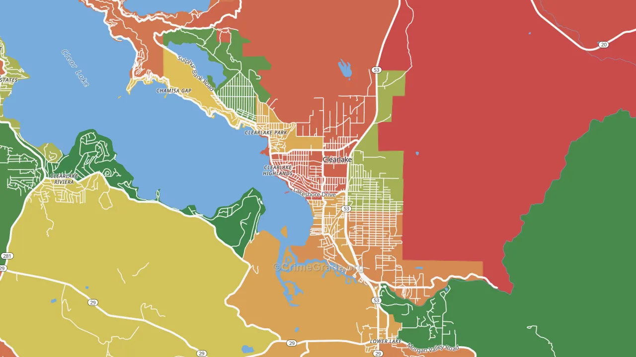 95422, CA Map of Theft Rates