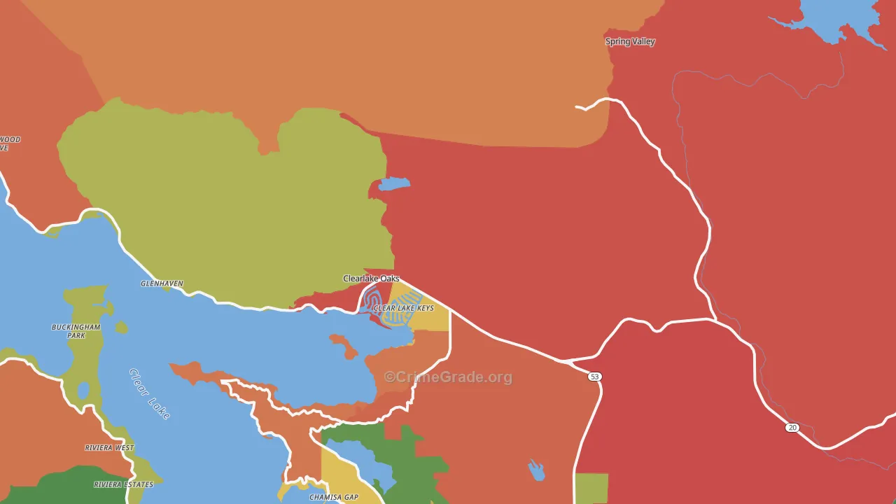 95423, CA Map of Theft Rates