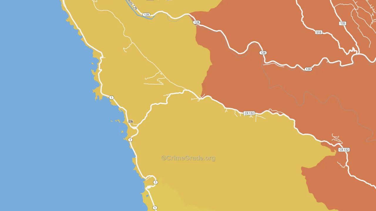 95432, CA Map of Theft Rates