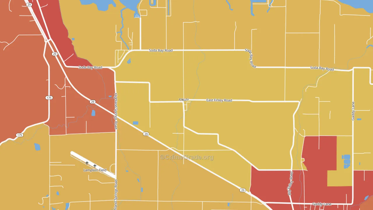95435, CA Map of Theft Rates