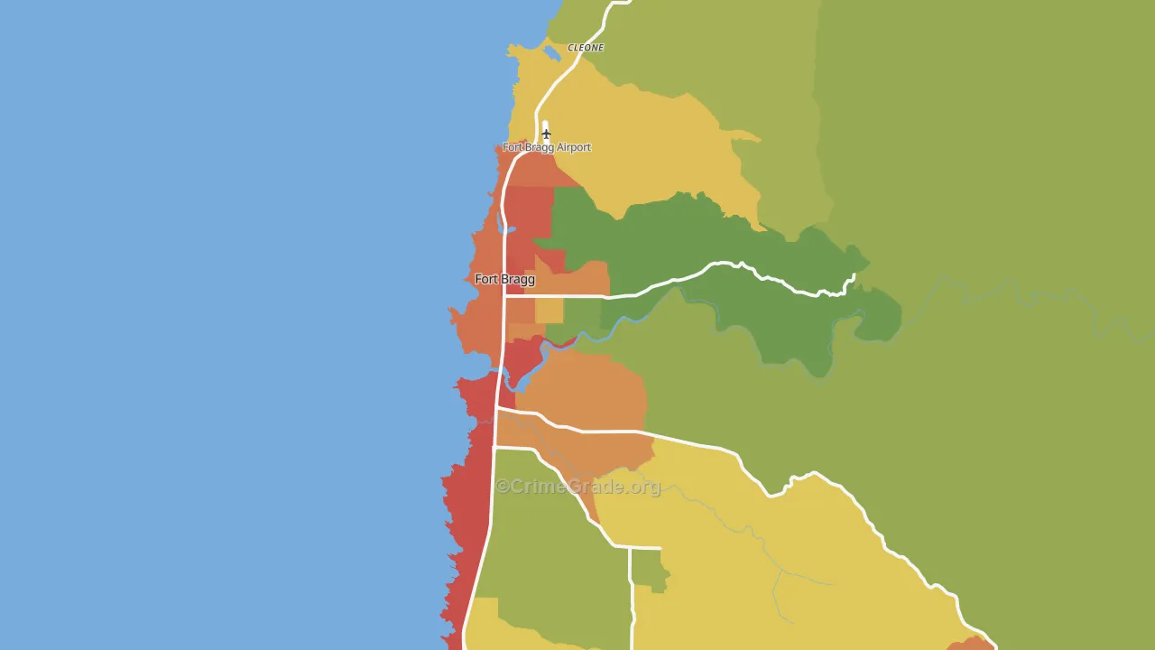 95437, CA Map of Theft Rates