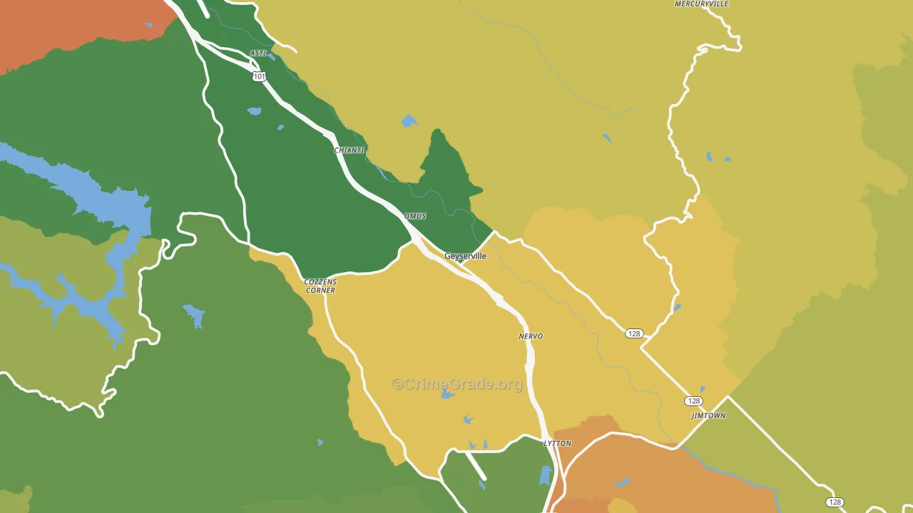 95441, CA Map of Theft Rates