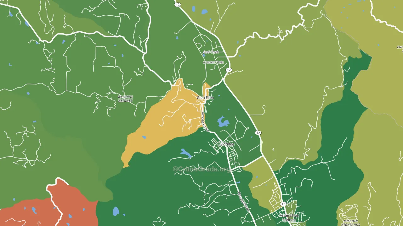 95442, CA Map of Theft Rates