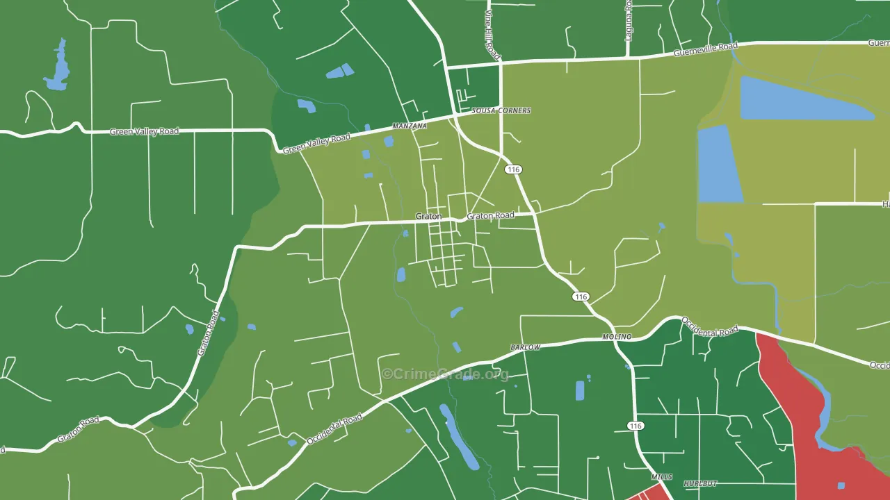 95444, CA Map of Theft Rates
