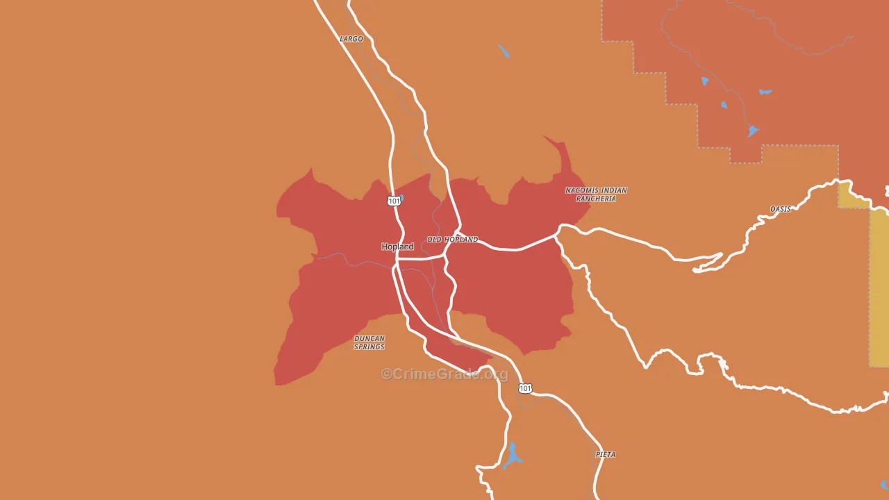 95449, CA Map of Theft Rates