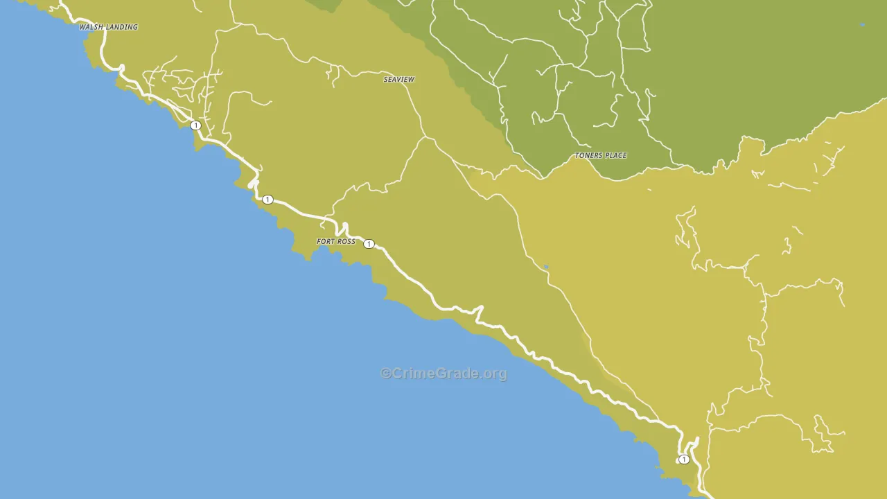95450, CA Map of Theft Rates