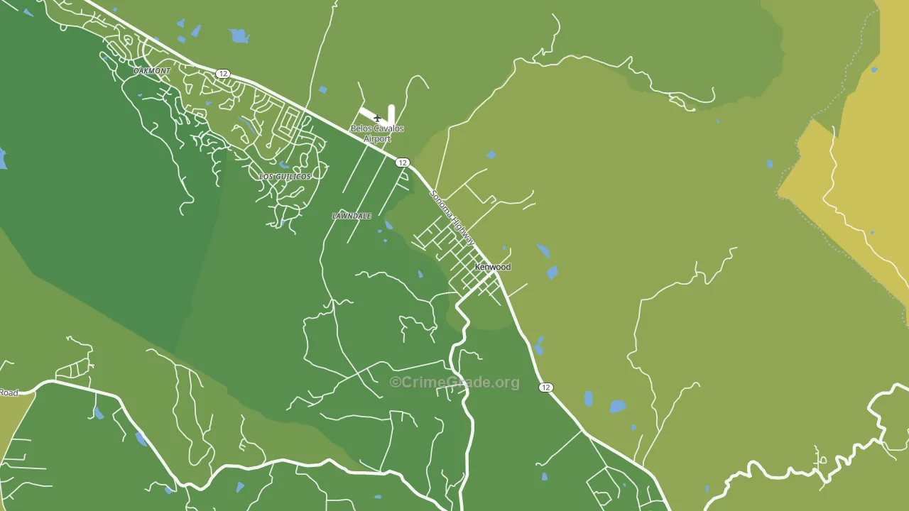 95452, CA Map of Theft Rates