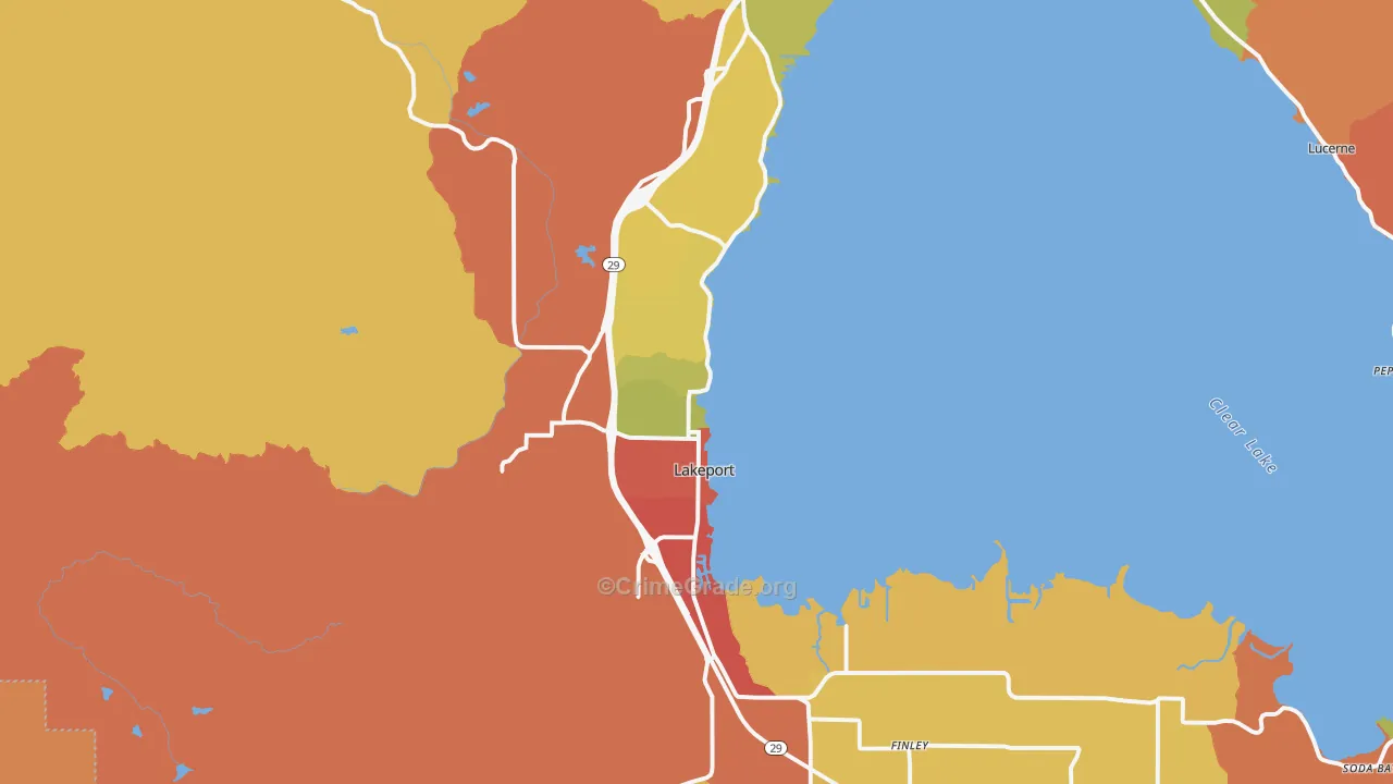 95453, CA Map of Theft Rates
