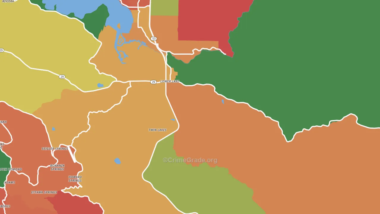 95457, CA Map of Theft Rates