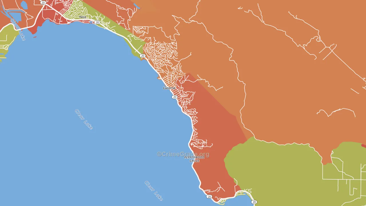 95458, CA Map of Theft Rates