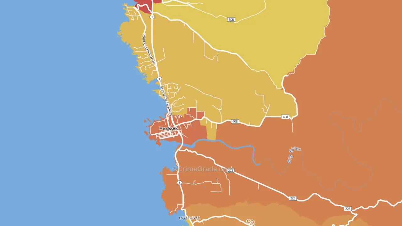 95460, CA Map of Theft Rates