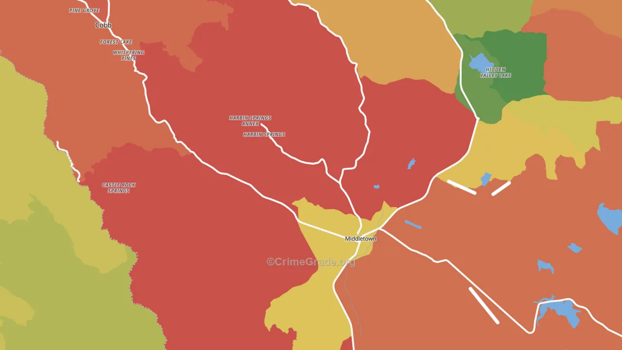 95461, CA Map of Theft Rates