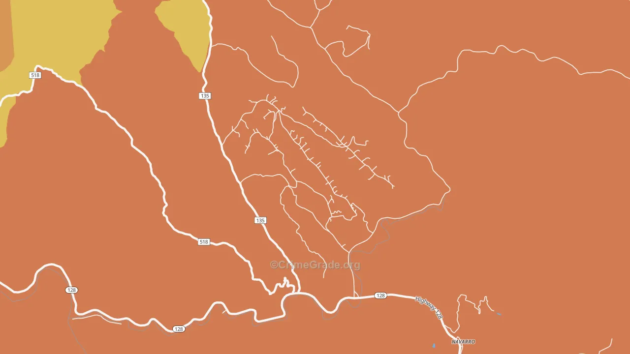 95463, CA Map of Theft Rates