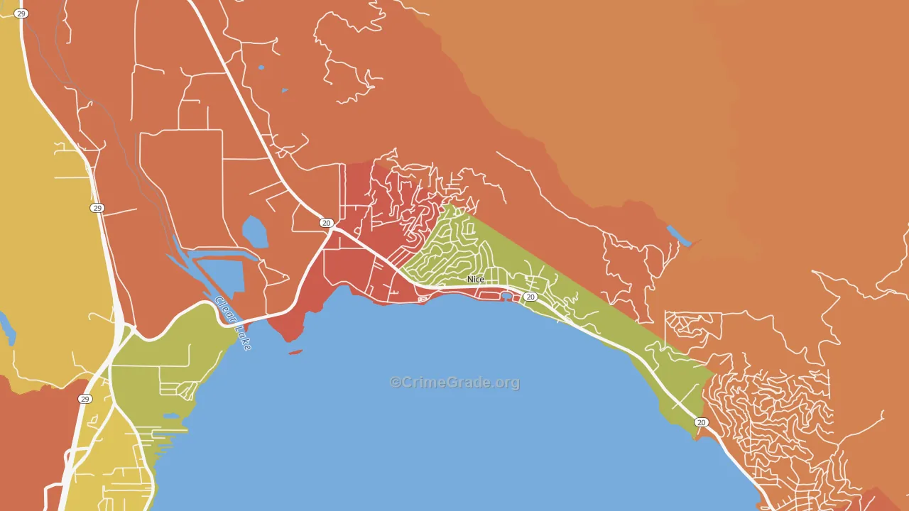 95464, CA Map of Theft Rates