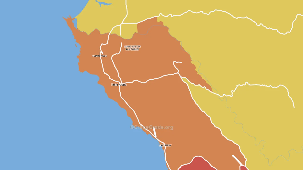 95468, CA Map of Theft Rates