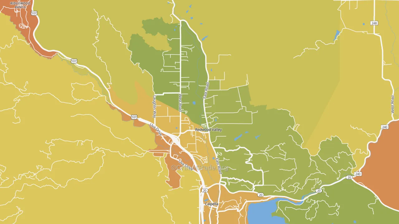 95470, CA Map of Theft Rates