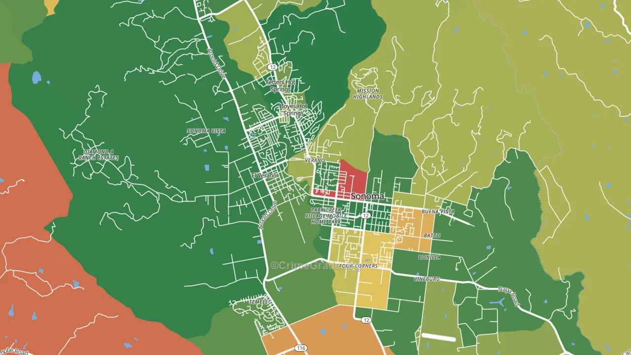 95476, CA Map of Theft Rates