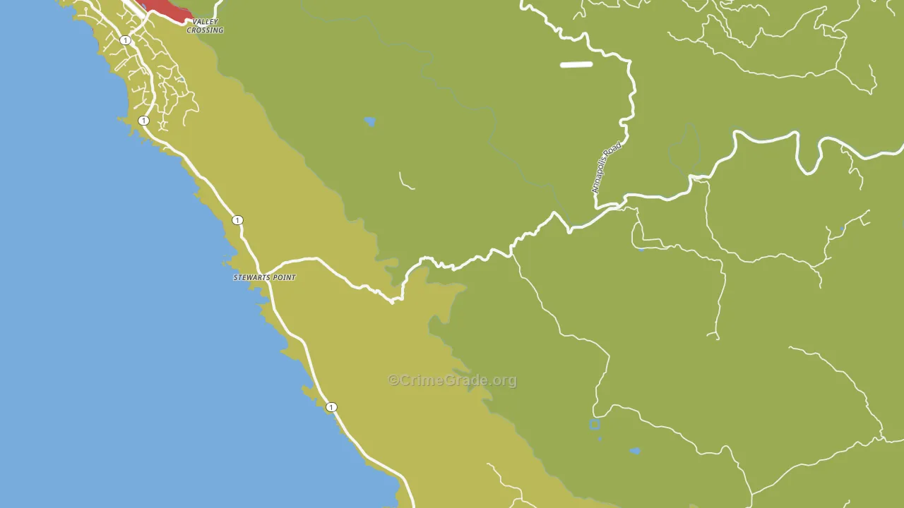 95480, CA Map of Theft Rates